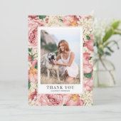 ヴィンテージバラとアジサイ卒業写真 サンキューカード (スタンド正面)