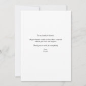 ヴィンテージバラとアジサイ卒業写真 サンキューカード (裏面)