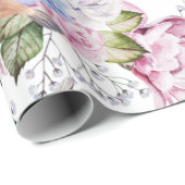 ヴィンテージバラとアジサイ花自然 ラッピングペーパー (ロールコーナー)