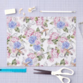 ヴィンテージバラとアジサイ花自然 薄葉紙 (クラフト)