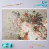 ヴィンテージバラとエフフランスのエメラデクページ 薄葉紙 (クラフト)