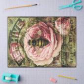 ヴィンテージバラとクイーンビーデクページティッシュペーパー 薄葉紙 (クラフト)