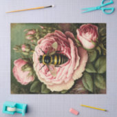 ヴィンテージバラとクイーンビーデクページ 薄葉紙 (クラフト)