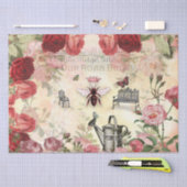 ヴィンテージバラとクイーンビーデクページ 薄葉紙 (クラフト)