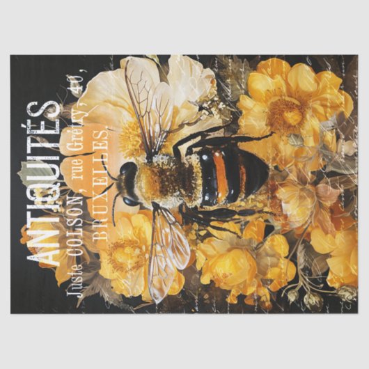 ヴィンテージバラとクイーンビーデクページ 薄葉紙 (正面)