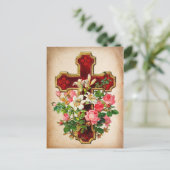 ヴィンテージバラとクロスセーブの日付 案内ポストカード (スタンド正面)