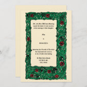 ヴィンテージバラとクローバー結婚式招待状 招待状 (正面/裏面)