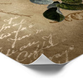 ヴィンテージバラとスクリプト。 ポスター (角)