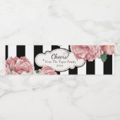 ヴィンテージバラとストライプ ペットボトルラベル (シングルラベル)