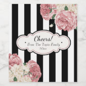 ヴィンテージバラとストライプ ワインラベル (シングルラベル)