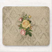 ヴィンテージバラとダマスク マウスパッド (正面)