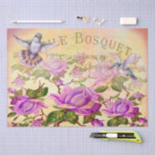 ヴィンテージバラとハミングバードの分離 薄葉紙 (クラフト)