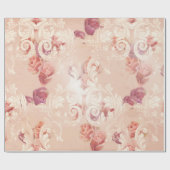 ヴィンテージバラとバロックオーナメント ラッピングペーパー (フラット)