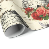 ヴィンテージバラとビーハイブ ラッピングペーパー (ロールコーナー)