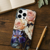 ヴィンテージバラとピンクと紫のアイリスフローラ Case-Mate iPhoneケース