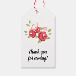 ヴィンテージバラとポルカドットダークブルー ギフトタグ