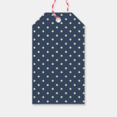 ヴィンテージバラとポルカドットダークブルー ギフトタグ (裏面)