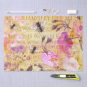 ヴィンテージバラとミツバチの分離 薄葉紙 (クラフト)