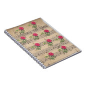 ヴィンテージバラとミュージックシート ノートブック (右側)