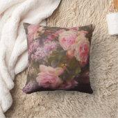 ヴィンテージバラとライラック クッション (ブランケット)