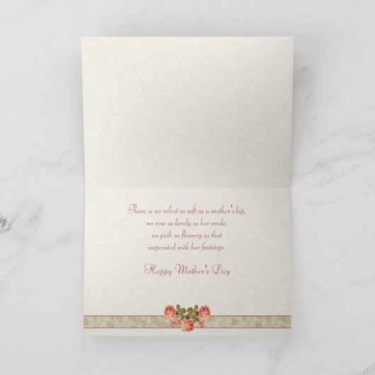 ヴィンテージバラとレース母のデイカード カード (内部)