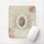 ヴィンテージバラと版木、銅版、版画 マウスパッド (マウス)