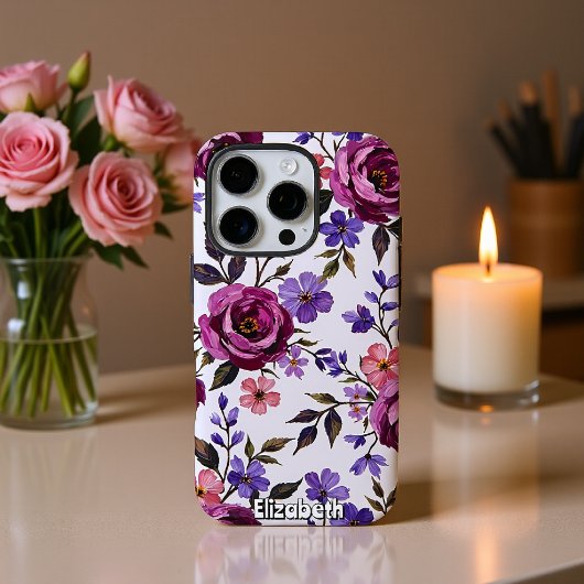 ヴィンテージバラと芽パターン Case-Mate iPhoneケース