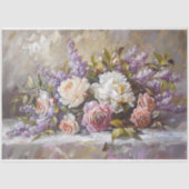 ヴィンテージバラと薄紫ブーケフローラデクページ 薄葉紙 (正面)