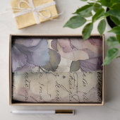 ヴィンテージバラと蝶の古いスクリプトのデコページ 薄葉紙 (ギフト)