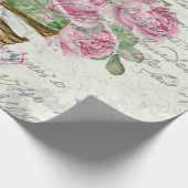 ヴィンテージバラと蝶エフェメラデコパージュ ラッピングペーパー (角)