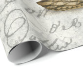 ヴィンテージバラと蝶エフェメラデコパージュ ラッピングペーパー (ロールコーナー)