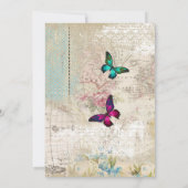 ヴィンテージバラと蝶ブライダルシャワー招待状 招待状 (裏面)