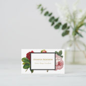 ヴィンテージバラと金ゴールドフローラ 名刺 (スタンド正面)