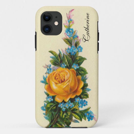 ヴィンテージバラと青い花 Case-Mate iPhoneケース (裏面)