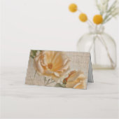 ヴィンテージバラとBurlap -結婚の座席表 プレイスカード (裏面)