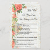 ヴィンテージバラどのように良い知っている赤ちゃんシャワーのゲーム (正面/裏面)