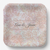 ヴィンテージバラのクリーム – フローラパーソナライズされた, ペーパープレート (正面)