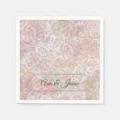 ヴィンテージバラのクリーム – フローラ スタンダードカクテルナプキン (正面)