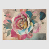 ヴィンテージバラのコラージュの切り離し 薄葉紙 (正面)