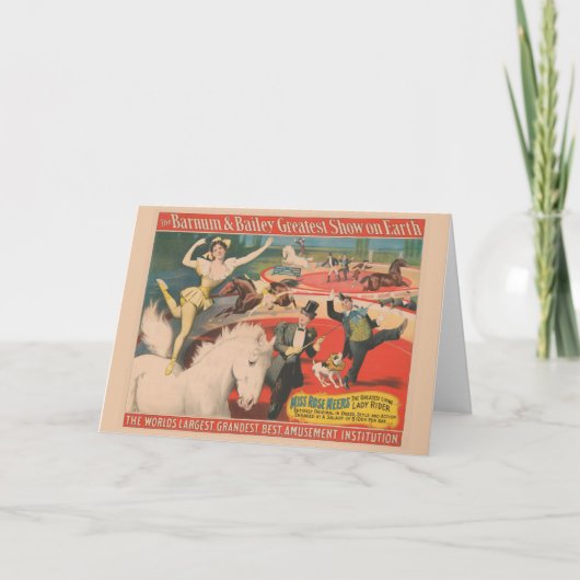 ヴィンテージバラのサーカス恋しく思ポスター カード (正面)