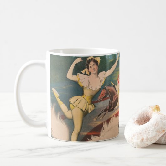 ヴィンテージバラのサーカス恋しく思ポスター コーヒーマグカップ (ドーナツ)