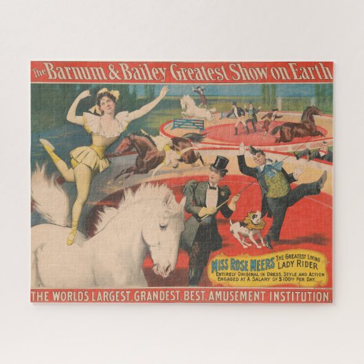 ヴィンテージバラのサーカス恋しく思ポスター ジグソーパズル (横)