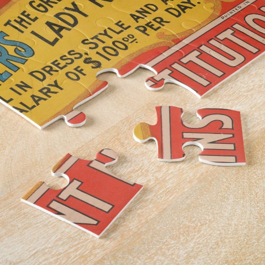 ヴィンテージバラのサーカス恋しく思ポスター ジグソーパズル (側面)