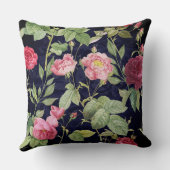 ヴィンテージバラのダークブルーベルベットデザイン名 クッション (裏面)