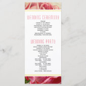 ヴィンテージバラのピンクフローラ結婚式プログラム プログラム (裏面)