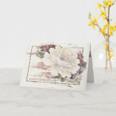 ヴィンテージバラのフレーム内のテープストリパターン カード (黄色い花)