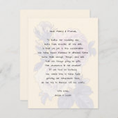 ヴィンテージバラのフローラがWishing Well Wordding Card 招待状 (正面/裏面)