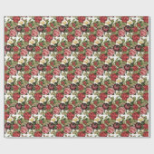 ヴィンテージバラのホワイトデコパージュまたはギフト ラッピングペーパー (フラット)