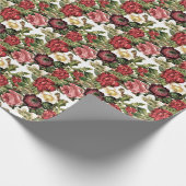 ヴィンテージバラのホワイトデコパージュまたはギフト ラッピングペーパー (角)