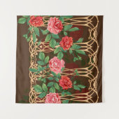 ヴィンテージバラの装飾的な模造物 タペストリー (正面(横))
